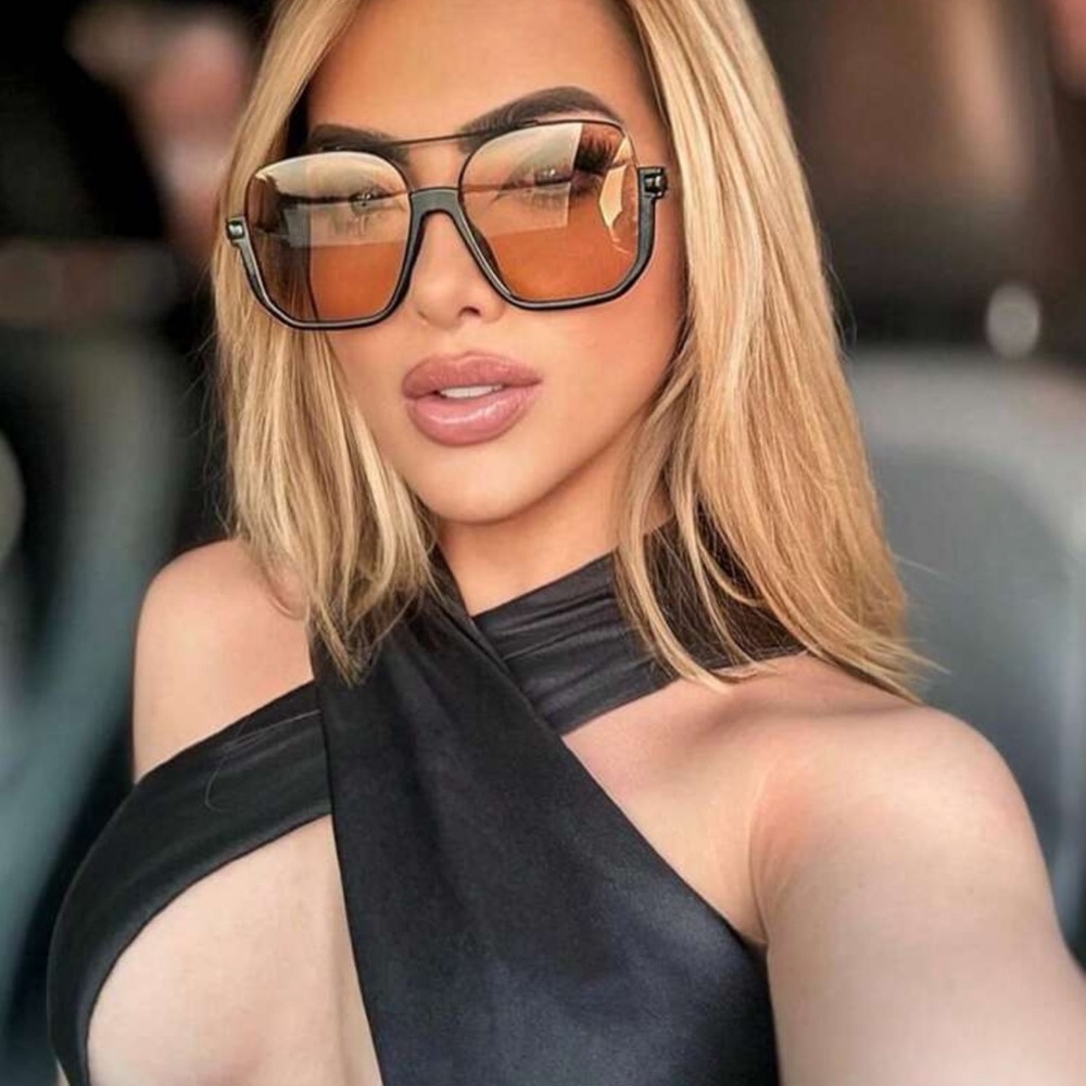 1pc Fashion Half Frame Square Fashion Glasses Street Shoot Versatile Vintage